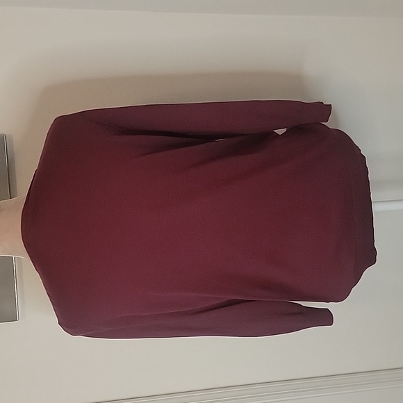 Ann Taylor Button Down Cardigan, Maroon / Wine w/ Multi-Layer Front. EUC. Size L - Picture 4 of 10